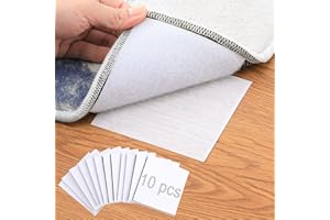 YORWE Rug Anchors Carpet Hook and Loop Non-Slip Mat Anti-Skid Stickers Square (10PCS, White)