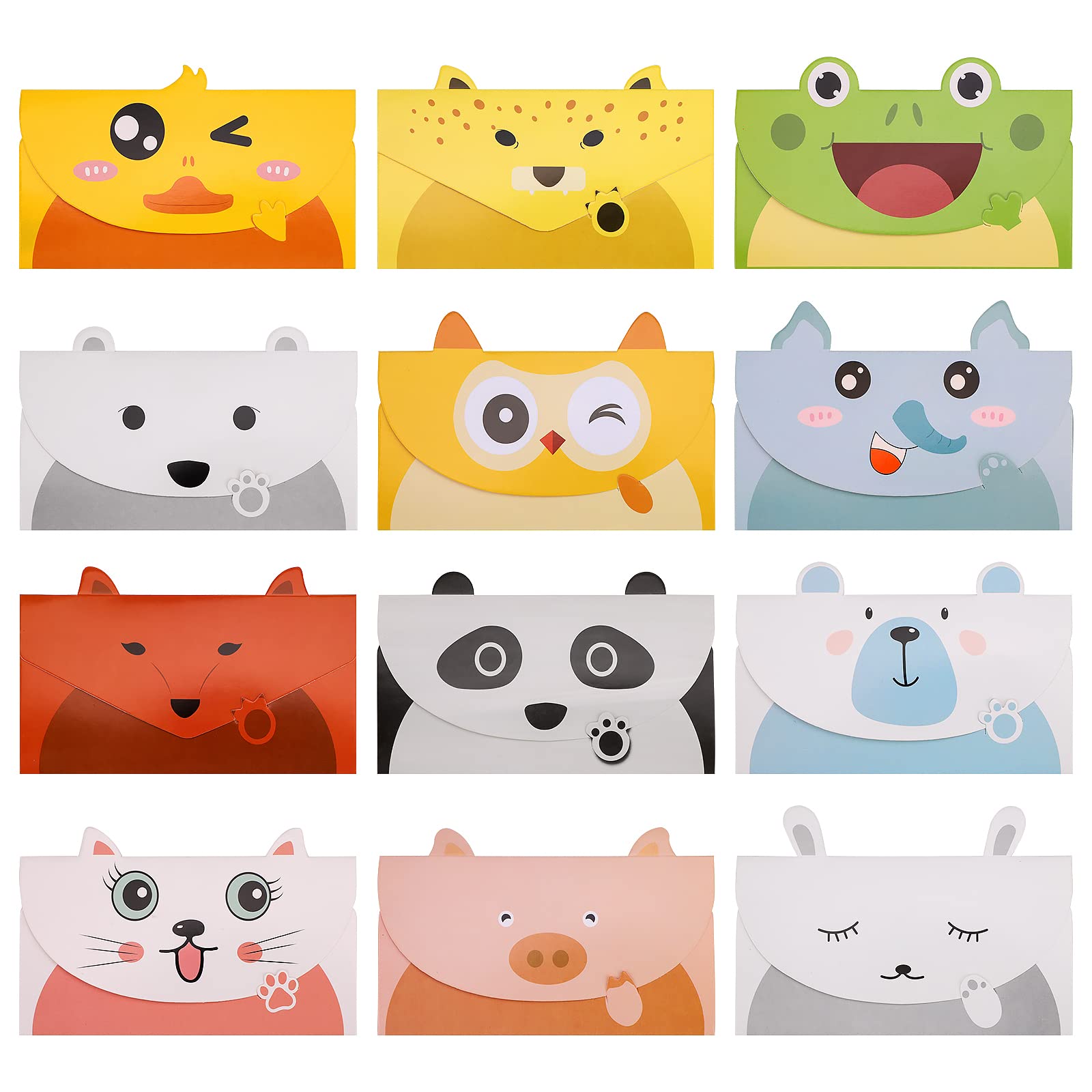 36 Pcs Animal Thank You Cards Multipack Birthday Cards Kids Cartoon Animal Stationery Paper Cute Animal Greeting Cards Party Invitation Note Cards Holiday Cards Note Cards for Birthday Christmas Party