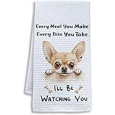 Shrago Funny Chihuahua Kitchen Towels, Chihuahua Gifts for Women Dish Tea Towels for Kitchen, Dog Lovers Mom Dad Owner Gifts Decorative Hand Towels, 16x24 Inch