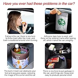 2PCS Car Trash Can with Lid, Mini Portable Auto