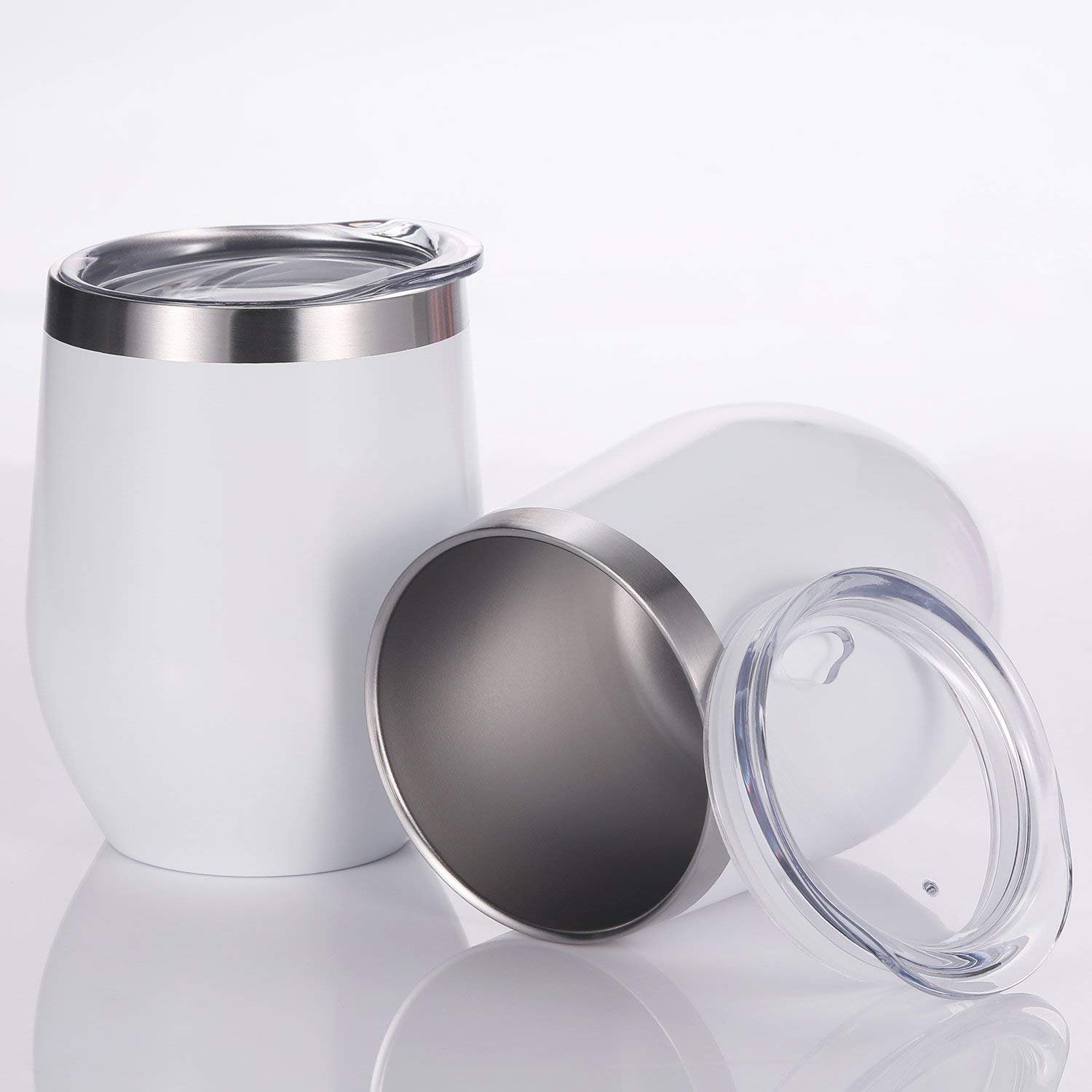 Skylety 4 Pack 12 Oz Unbreakable TripleInsulated Stemless Wine Tumbler