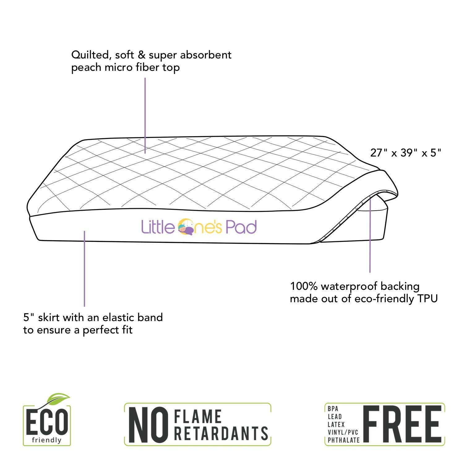 little one's pad pack n play crib mattress cover