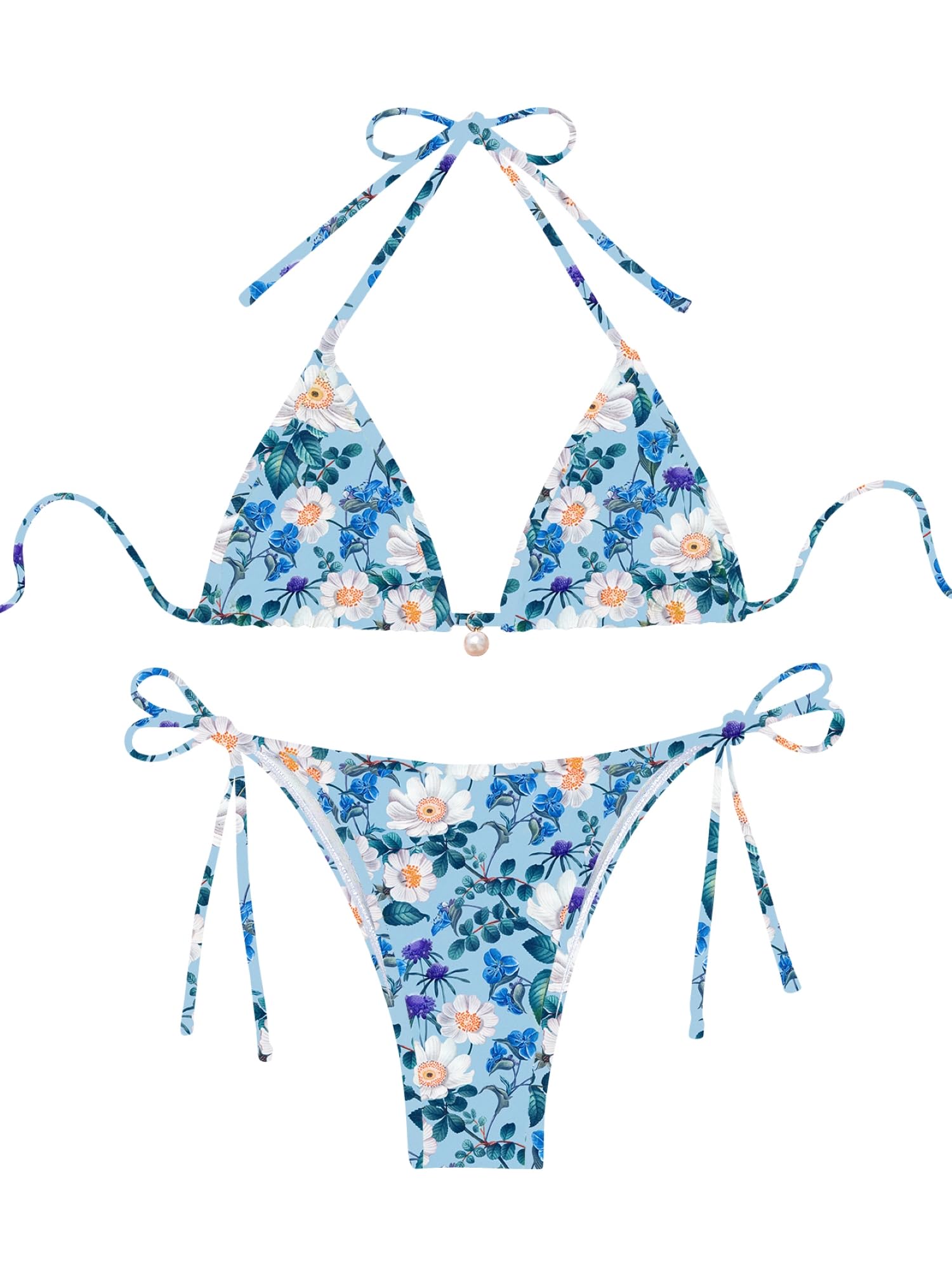 TASHEHE Women's Floral Bikini Set String Triangle