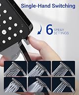 Newentor Shower Head and Hose High Pressure 6 Modes 1.5M Silver-Black view 3