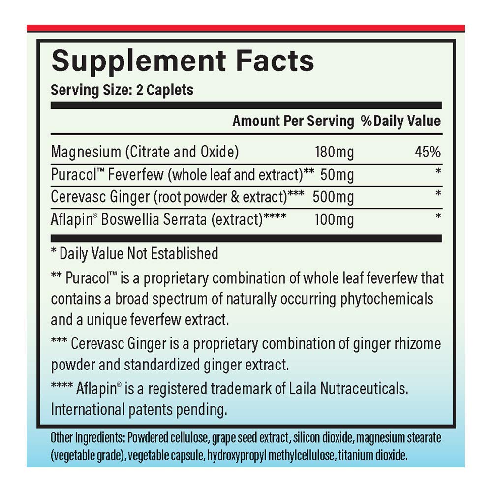 MigreLief Now Fast-Acting Formula, As-Needed Nutritional Support for Migraine and Headache Sufferers - 60 Vegetarian Capsules