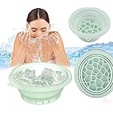 Ice Bowl for Face Ice Bath Kit Foldable Ice Bath Face with Reusable Cubes Washbowl Facial Mixing Bowl, Green
