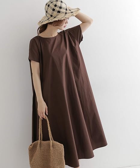 Amazon アーバンリサーチ ドアーズ ワンピース ドレス コットンフレアロングワンピース レディース Brown One ワンピース チュニック 通販