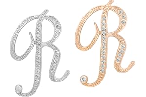 HAFILO 2 pack initial letter brooch pin for women girl 26 letters A-Z fashion brooches collar pins Gold silver