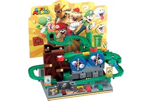 Epoch Games Super Mario Adventure Game DX, Tabletop Skill and Action Game and Marble Maze for Ages 5+, Multicolor