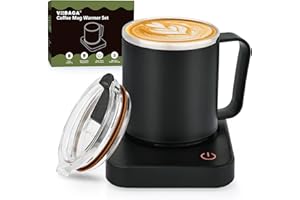 VOBAGA Coffee Mug Warmer Set with Auto Shut Off, 15 oz Coffee Mug Gift Set & 3 Temperature Settings Home Office Desk Accessories