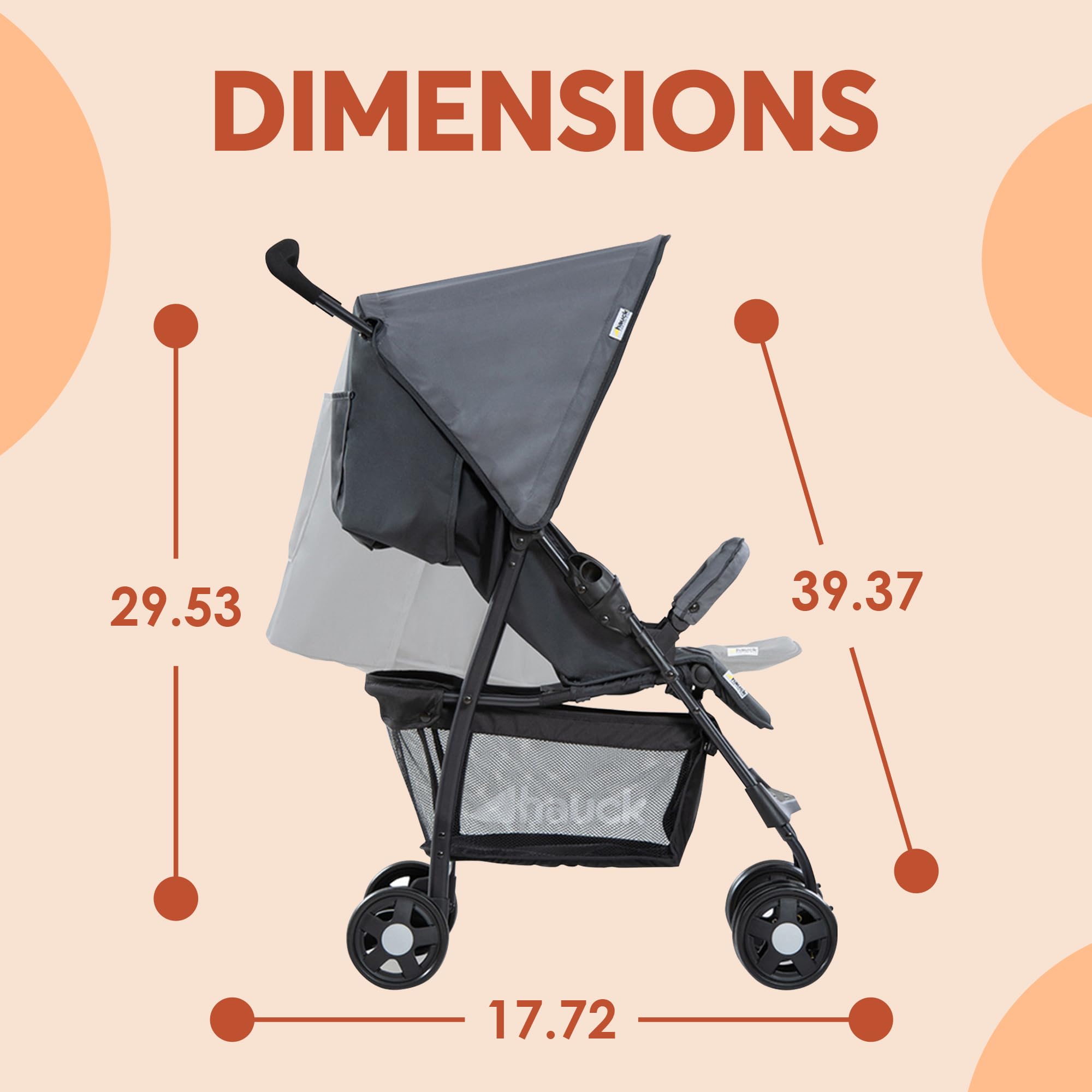 Lightweight and Compact Travel Baby/Toddler Foldable Stroller, Sport, Charcoal/Stone