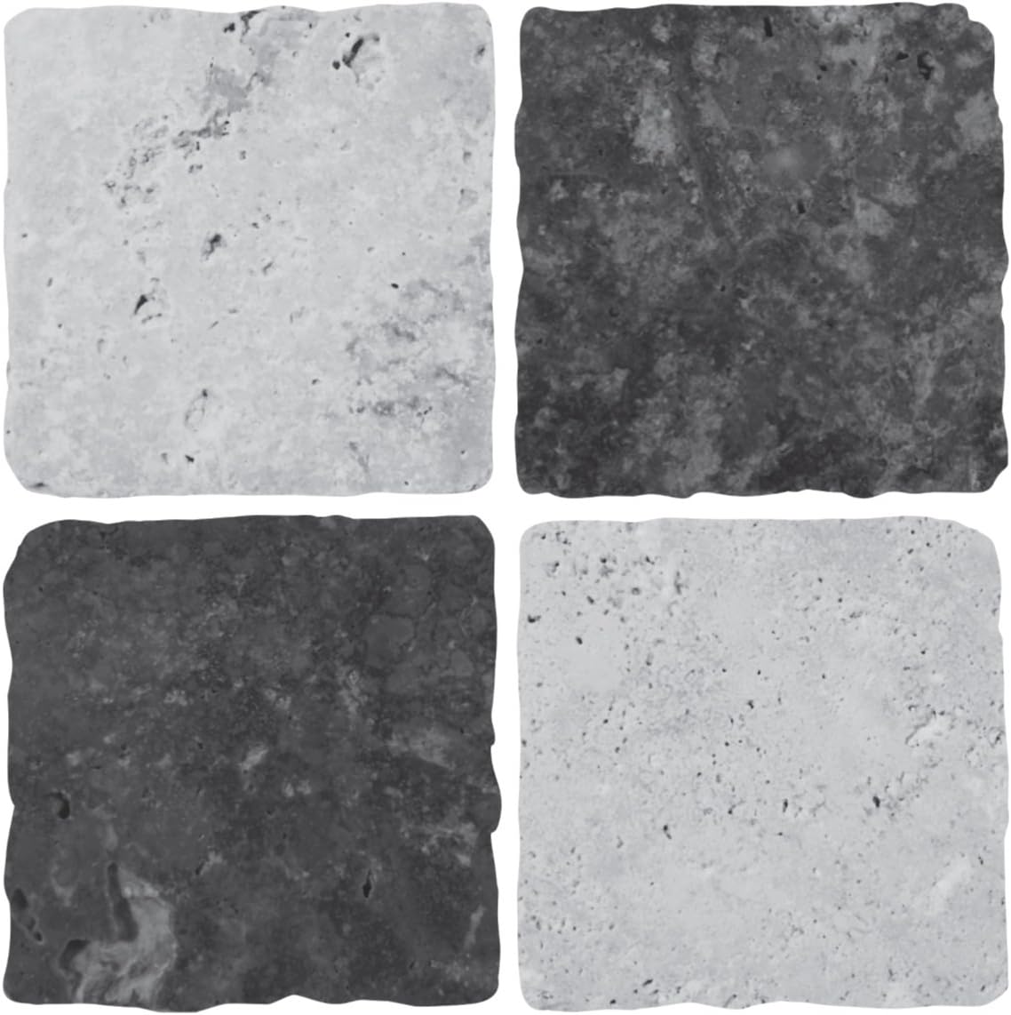 Pack of 10 Tile Stickers-Black Grey Stone Effect Mosaic self Adhesive Wall Art Decor Tile transfers Bathroom backsplash Kitchen splashbacks Peel and Stick Cover