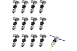 Mavelovs T Tap Wire Connectors for 16-20 AWG, Self-Stripping Low Voltage Wire Connector 3 Way 1 Pin, Quick Wire Splice 12 Pack