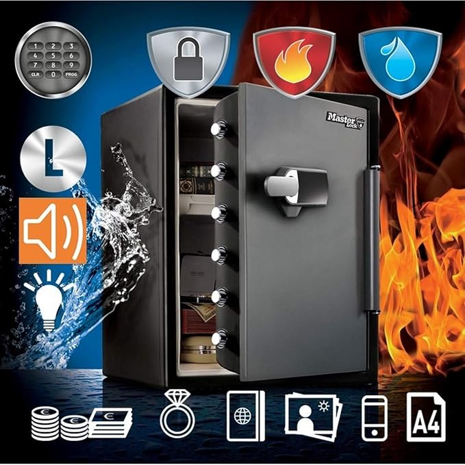 Master Lock Caja Fuerte de Seguridad [Ignifuga y Resistente al Agua] [Combinación Digital] [Sistema de Alarma] [XX large] -LFW205TWC: Amazon.es: Bricolaje y herramientas