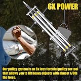 FITHOIST 1100lb Block Tackle Pulley 50ft 3/8in Rope 5:1 Lift System Hoist view 4