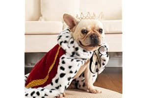 Lovelyshop pet Serial Lux Fur Red Cat Dog Cloak for Halloween Costumes, King Queen Prince and Princess Cosplay-M