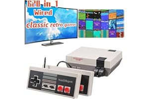 Nuilhpn Retro Game Console,Classic Mini Console with Built-in 620 Classic Edition Games and 2 Controllers,AV Output Video Games for Kids and Adults as Gifts.