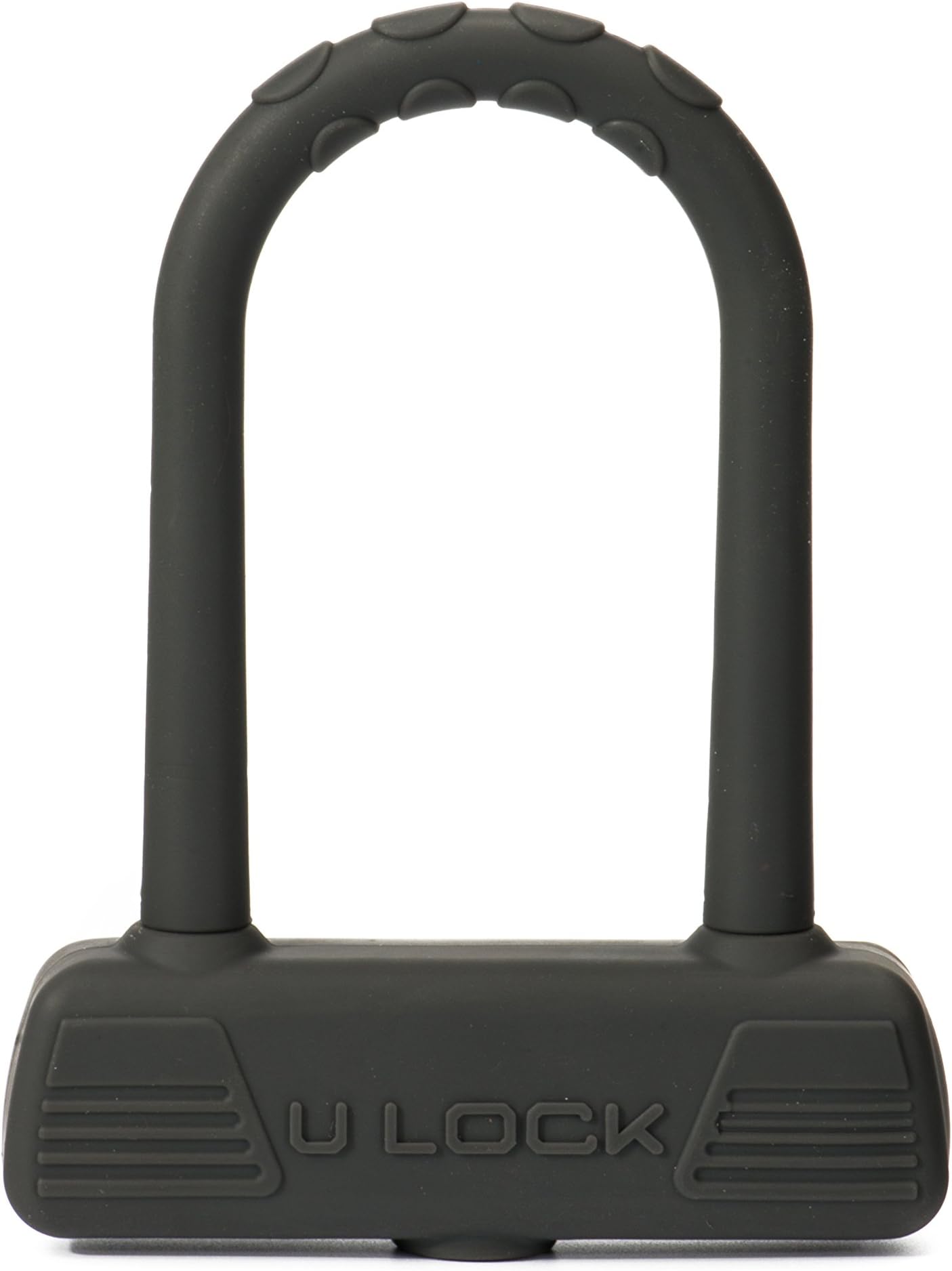 RideLock U-Pocket High Security, Heavy Duty U Bike Lock Shackle - Small Dual Bolt Key Entry Bicycle Lock + 12MM Hardened Steel & 8MM Tough Silicone [Black]