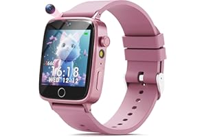 NBKLS Kids Watch for Girls 4 5 6 7 8 9 10 Years Old Gifts, Smart Watch for Kids with 26 Puzzle Games, HD Touch Screen, Flashlight, Learn Cards, Audiobook, Toddler Toys Christmas Birthday Gifts