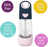 b.box Tritan Drink & Water Bottle 450ml Indigo Rose Easy Grip Leakproof view 2