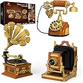 JMBricklayer Retro 3 in 1 Set Building Building Block Toys for Adults 20039, Vintage Camera Telephone Phonograph Collectible 