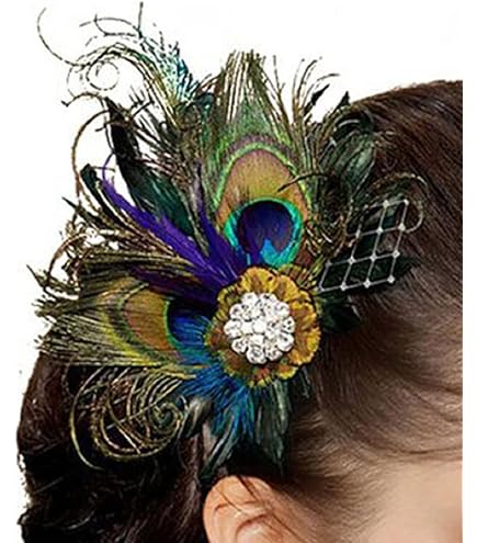Pince à Cheveux Géante En Forme De Paon Avec Strass - En Acétate, Environ 6,3 X 9 Cm - Accessoire Mode Pour Femmes Et Filles