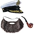 Tigerdoe Yacht Captain Hat and Sailor Hat & Aviator Sunglasses Sailor Costume