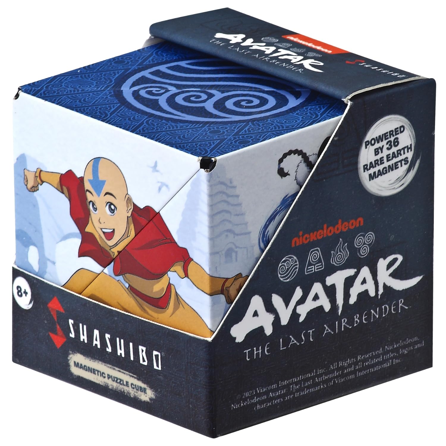 SHASHIBO Avatar The Last Airbender Shape Shifting Box - STEM Magnetic Fidget Cube that Transforms Into Over 100 Shapes, Download Fun in Motion Toys Mobile App (Water)