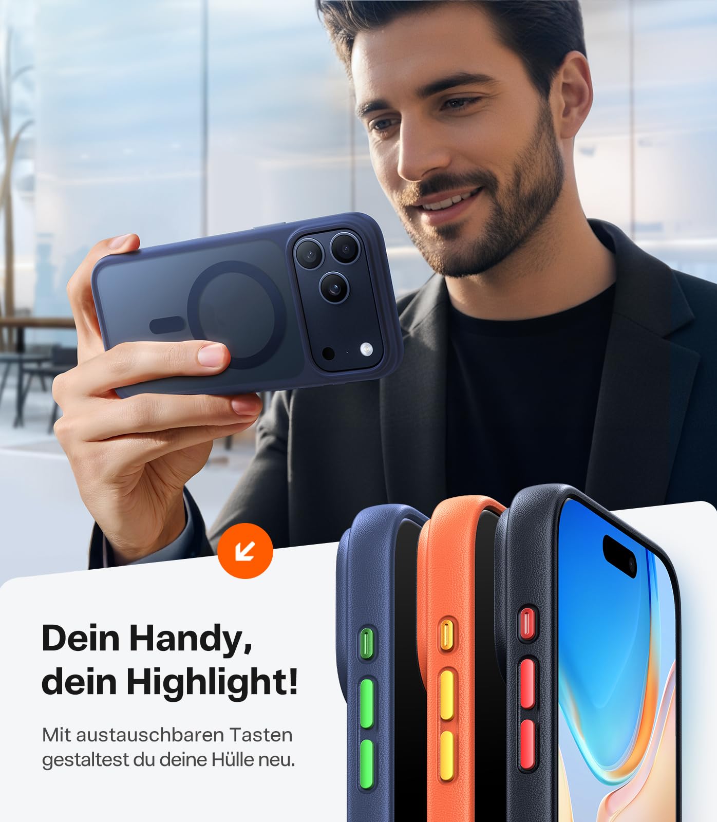 TORRAS Guardian-Mag für iPhone 17 Pro Hülle für MagSafe (Zertifizierte Militärschutz und Magnetkraft) Handyhülle iPhone 17 Pro Case Extrem Haltbarkeit Hülle Stoßfest Kratzfest Cover, Matt Blau