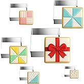 FUSOTO 6PCS Square Cookie Cutter Set, Large Geometric Stainless Steel Baking Supplies for Homemade Cookies, Square Plaque Cookie Cutters Shapes Biscuit Molds, 6 Sizes (1.5, 2, 2.5, 3, 3.5, 4 Inch)