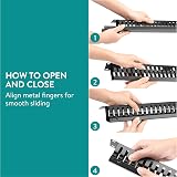 kwmobile 1U 19" Rack Mount Cable Management 24 Slot Finger Raceway Panel Cover view 6