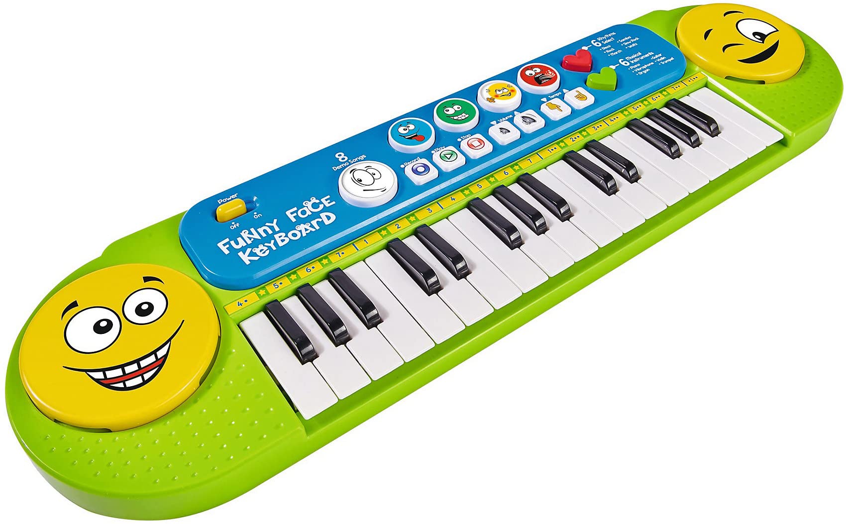 Simba 106834250 My Music World Funny Keyboard, 32 Keys, 8 Demos, 6 Rhythms, 4 Funny Sounds, 51 x 14 cm, from 3 Years