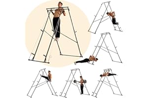 KT KHANH TRINH KT Rust-resistant Tall Pull Up Dip Station Squat Rack Foldable Power Tower Stable Multifunctional Exercise Machine Durable Home Gym Strength Training Fitness Equipment Portable Indoor Outdoor Free Standing