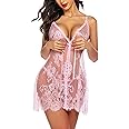 Avidlove Babydoll Lingerie for Women Honeymoon V Neck Chemise Sexy Exotic Open Front Negligee