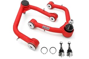 SKUCH 4X4 ACCESSORIES 2-4" Lift Front Upper Control Arms for 2019-2024 Chevy Silverado 1500 GMC Sierra 1500, Polyurethane Bushings Suspension Arms, 2 Replacement Ball Joints, Wrinkle Red