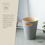 Umbra Woodrow 2 Gallon Modern Wooden Trash Can Grey/Natural view 6