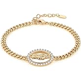 HZMAN Saint Jude Bracelet for Women Dainty Retro Religious 14K Gold Plated Cubic Zirconia St Jude Thaddaeus Link Bracelet Jewelry Gift