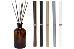 GENERIC 5 Mixed Colors 10inch Diffuser Replacement Sticks - 60Pcs Fiber Reed Fragrance Sticks Refill for Home and Bathroom - Rattan Essential Oil Sticks for Scented Diffuser