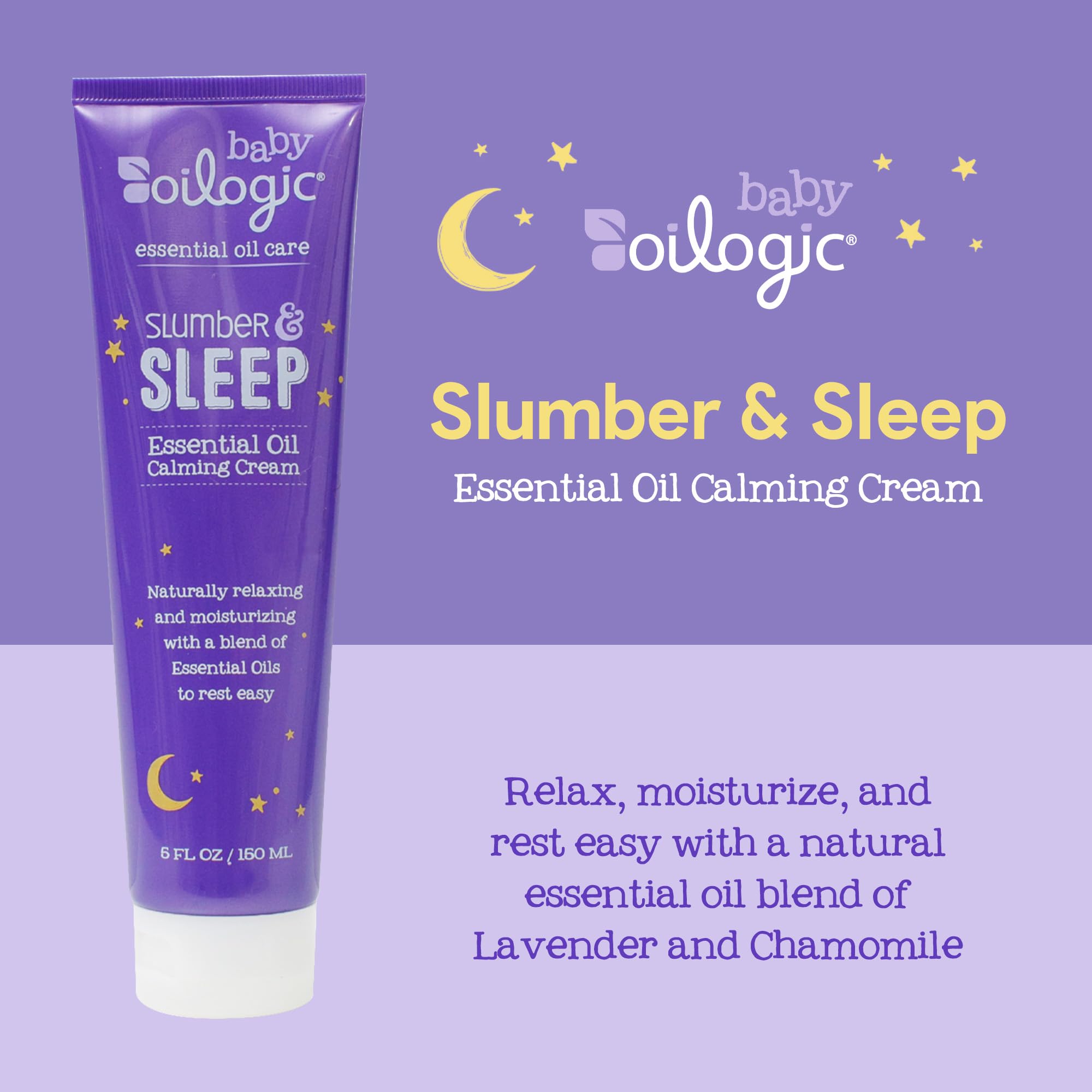 Oilogic Slumber & Sleep Baby Lotion - Gentle Calming Cream with 100% Pure Essential Oils for Smooth & Moisturized Skin - Pediatrician-Tested, Safe for Babies & Toddlers Baby Essentials Skincare