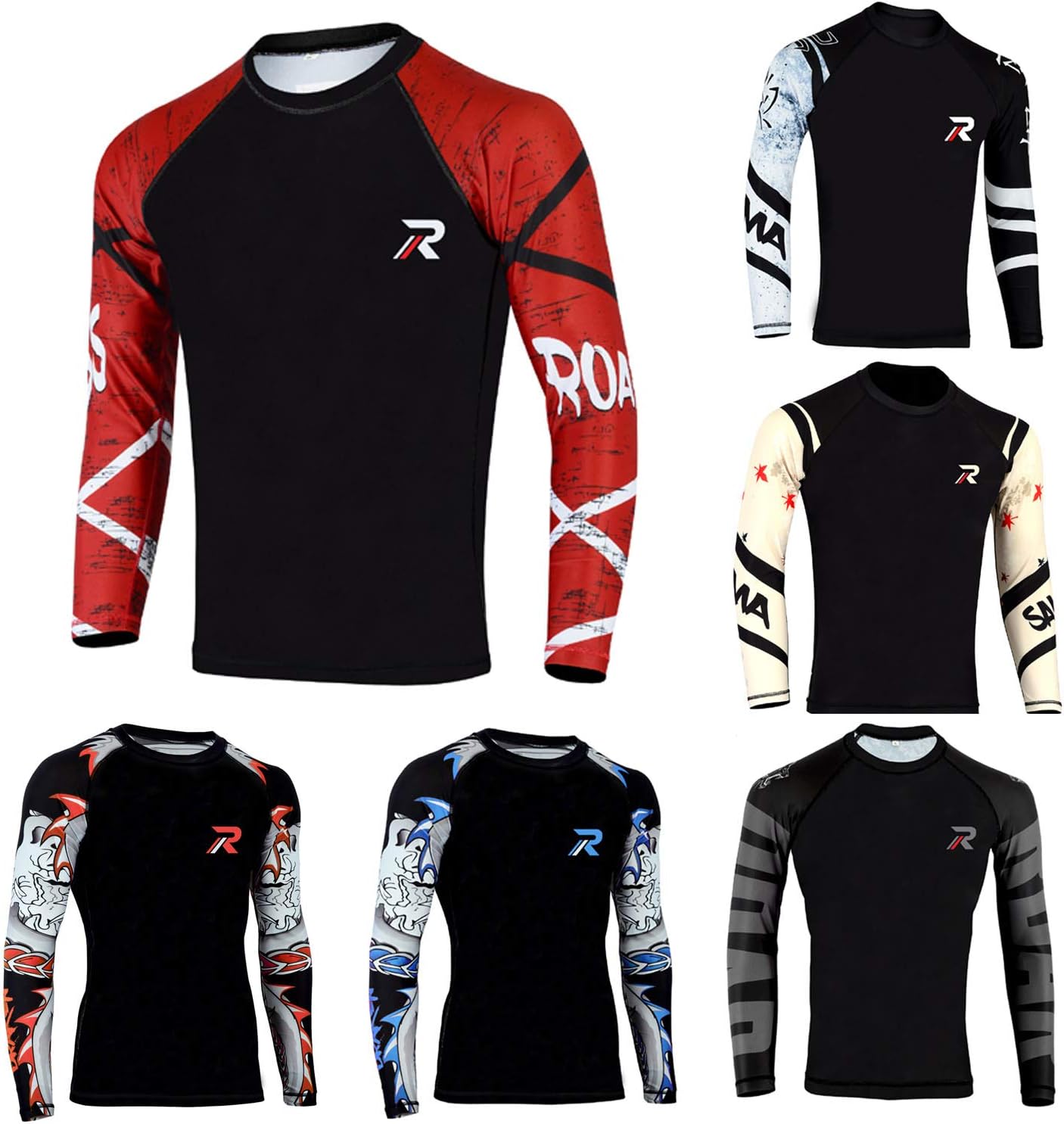 Roar Rash Guard Short Sleeve MMA Grappling Jiu Jitsu Training Gear Fight Shirts