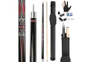 KMISE Pool Cues,Professional Billiard Cue Stick with Hard Case 58" Maple Pool Cue Stick Kit,Pool Sticks for Adults - Perfect 
