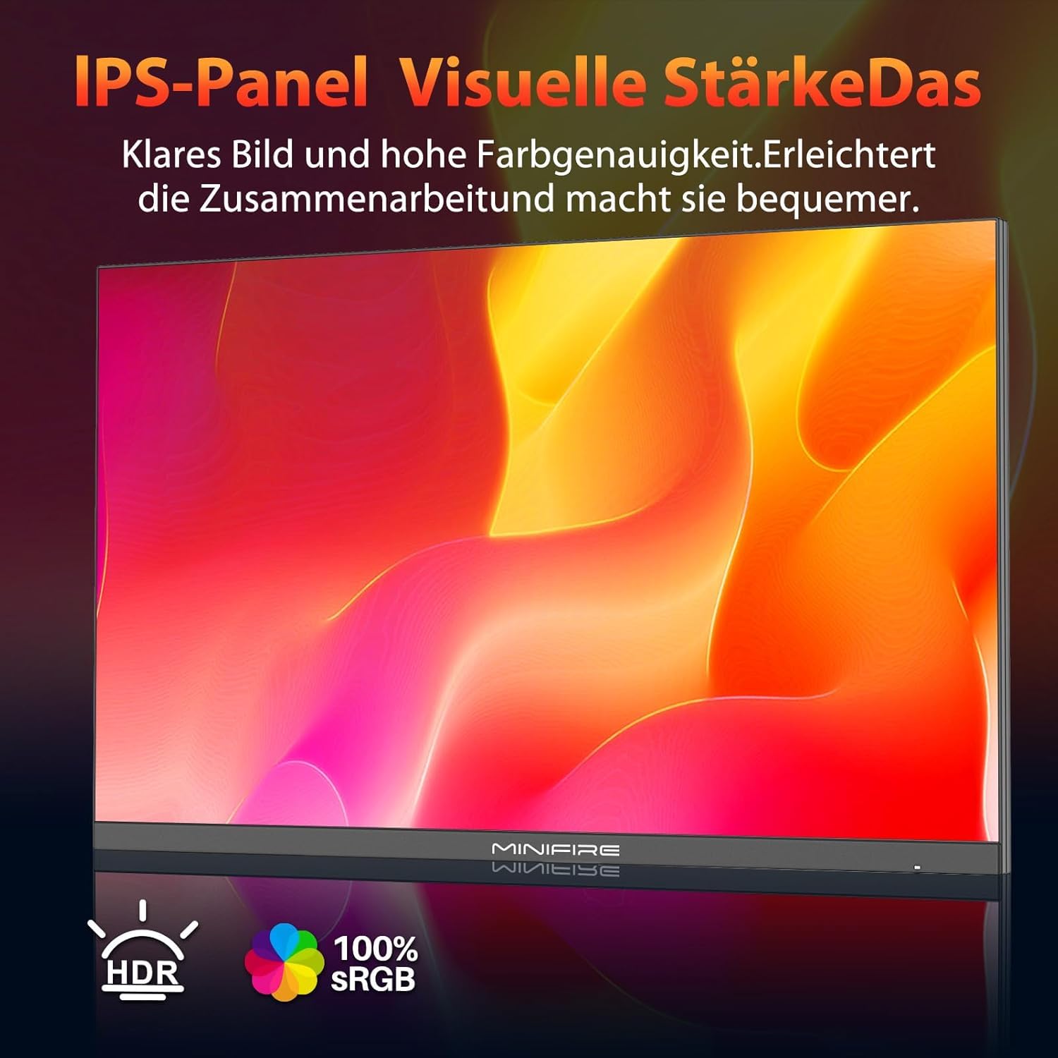 Minifire 27 Zoll Monitor WQHD(2560x1440), IPS, 1ms, FreeSync, 100% sRGB, 75Hz, ltradünner Rahmen, HDMI DP, USB-C Ports, 2 Jahre Garantie -Schwarz 4