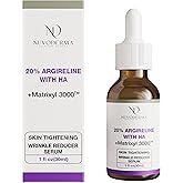Nuvoderma Argireline Serum – 20% Argireline and Matrixyl 3000 - Face Serum Tightening with Hyaluronic Acid and Vitamin C – Lightweight Texture – 1 fl. oz.