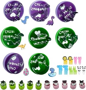 Dinosaur Cookie Cutters and Vegetable Fruit Cutters Set for Kids 30Pcs Dinosaur egg,Dinosaur baby,Bear,Fish,Heart,Whale,Butterfly,Penguin,Dophin,Elephant Cookie Stamps Food Mold sandwich cutter