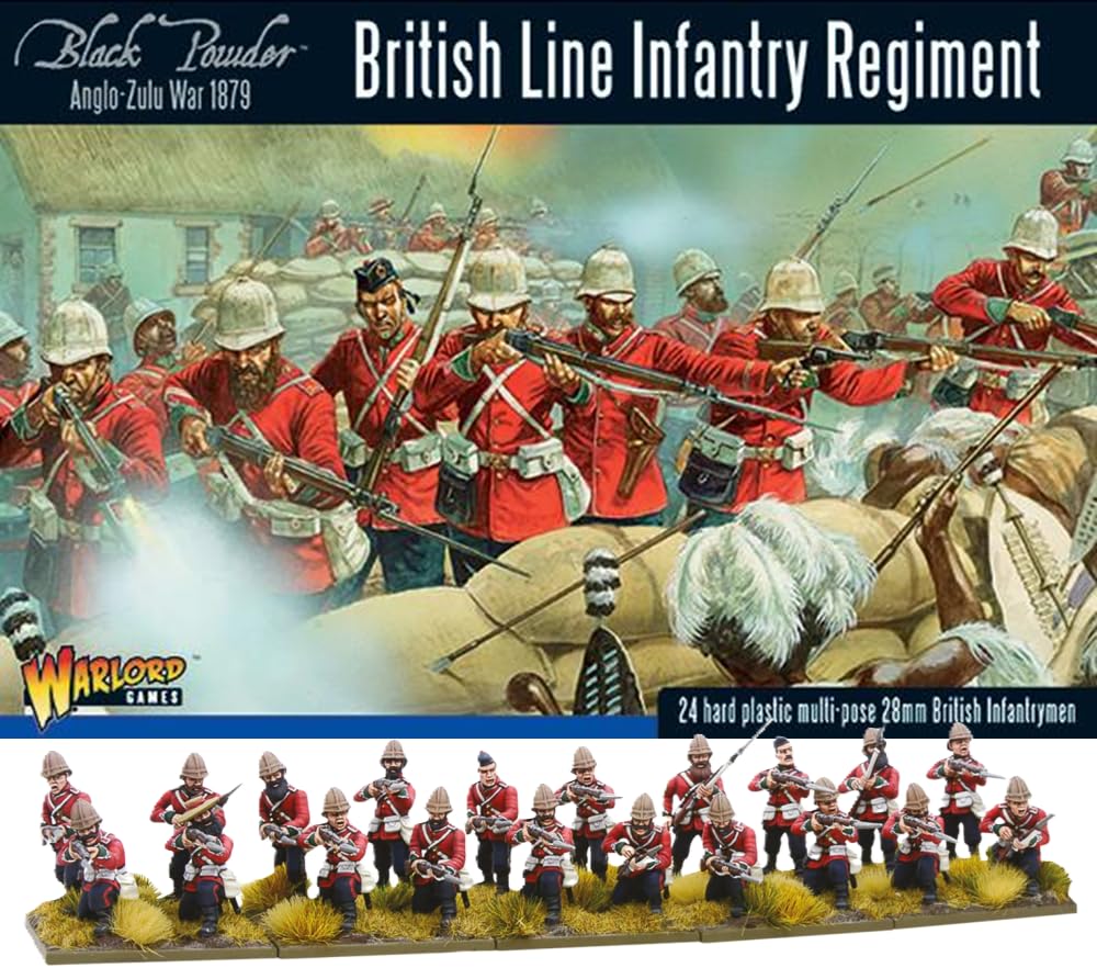 Warlord Games British Line Infantry Regiment:- 28mm Scale Plastic Miniatures for Black Powder Highly Detailed Anglo-Zulu War Miniatures for Table-top Wargaming