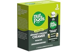 nutpods Pistachio Unsweetened Dairy-Free Creamer, Made from Almonds and Coconuts, Whole30, Keto, Gluten Free, Non-GMO, Vegan, Kosher (3-Pack)