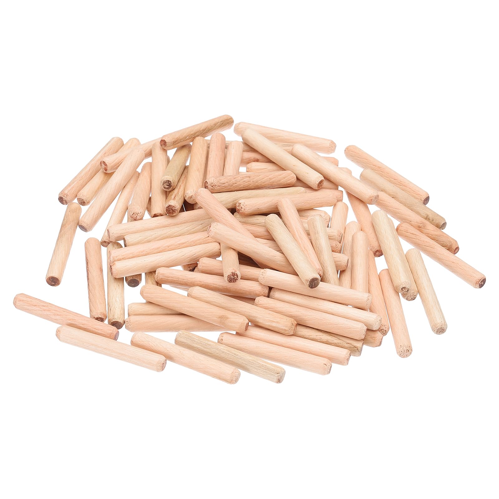 PATIKIL 1/4 Wooden Dowel Pins, 212 Pcs M6x40mm Wood Dowel Pins Hardwood Pegs Fluted Groove Easy Insertion for Crafts Furniture Door Art