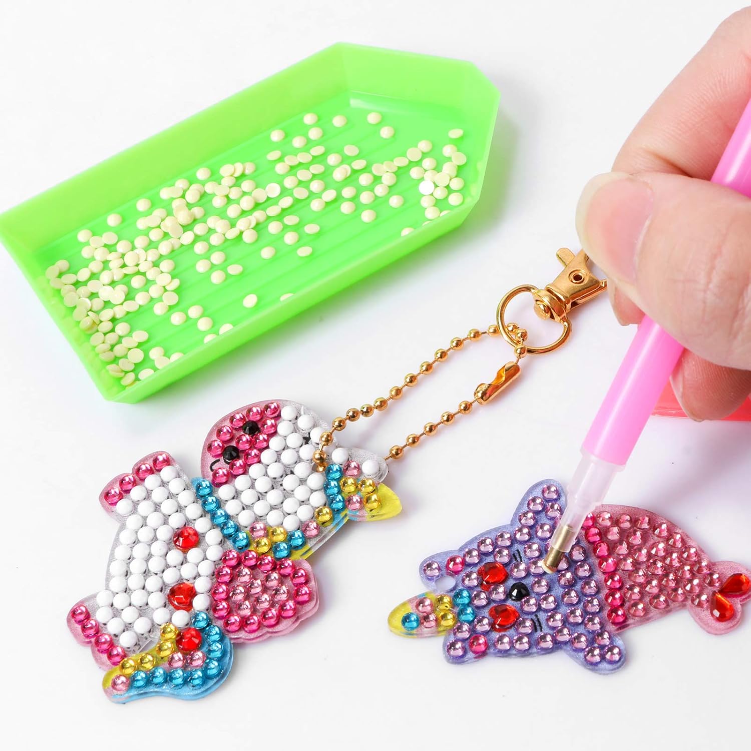 Make Your Own Gem Keychains Meiest Gem Diamond Painting Kit For Kids 5d Diamond Painting By