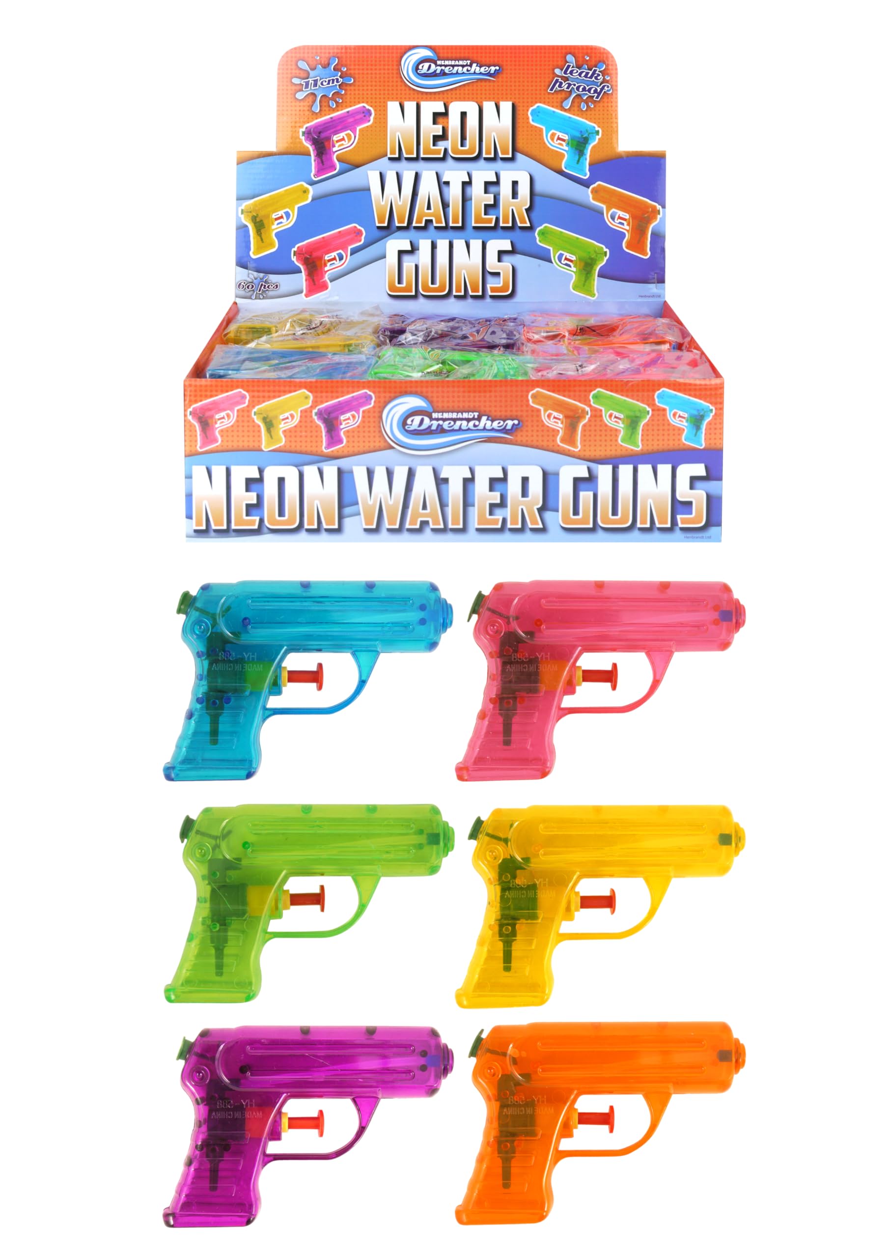 Henbrandt 20 x Mini Water Pistols 11cm Kids Toys Summer Fun Paddling Pool Garden Party Water Gun Pocket Money Toy Outdoor Game Party Favour Loot Bag Fillers for Boys and Girls