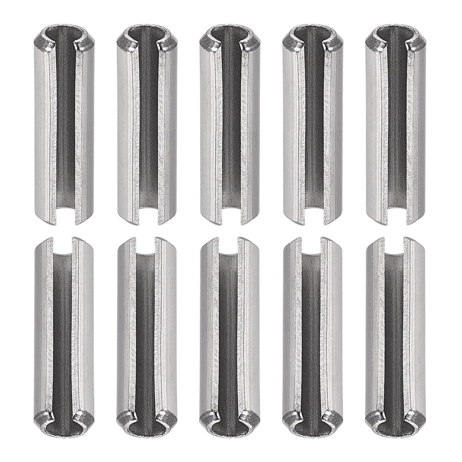DTGN 5mmx16mm(DxL) Slotted Spring Pin - 20Pack - Good for Home Machine Fastener - 304 Stainless Steel Spring Dowel Tension Roll Pin - Silver